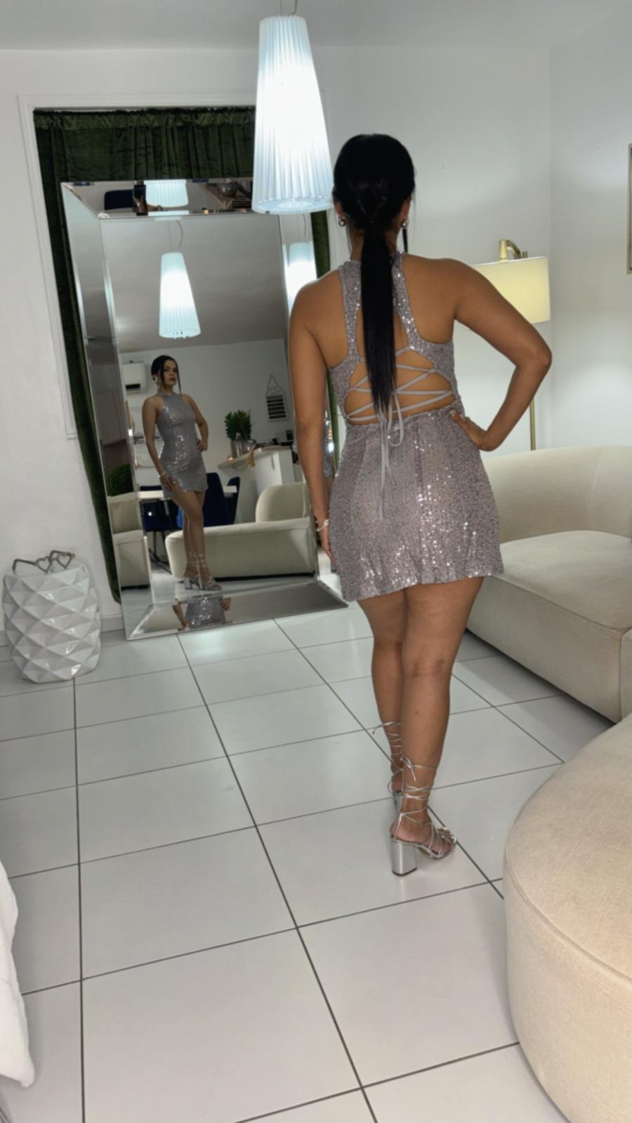 MINI DRESS SILVER
