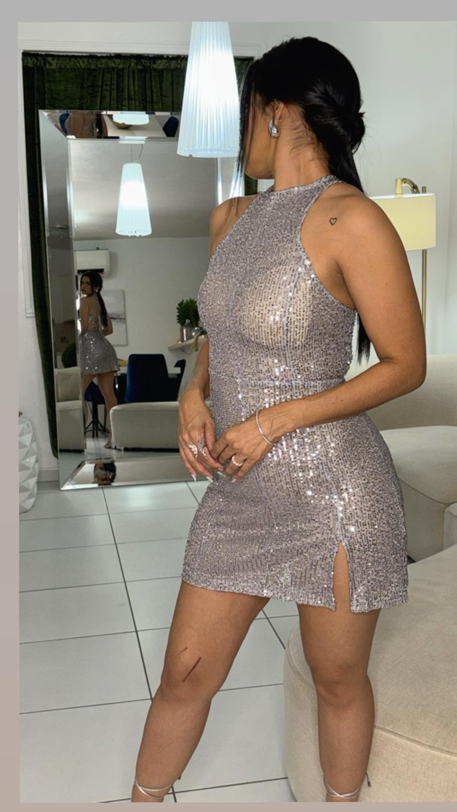 MINI DRESS SILVER