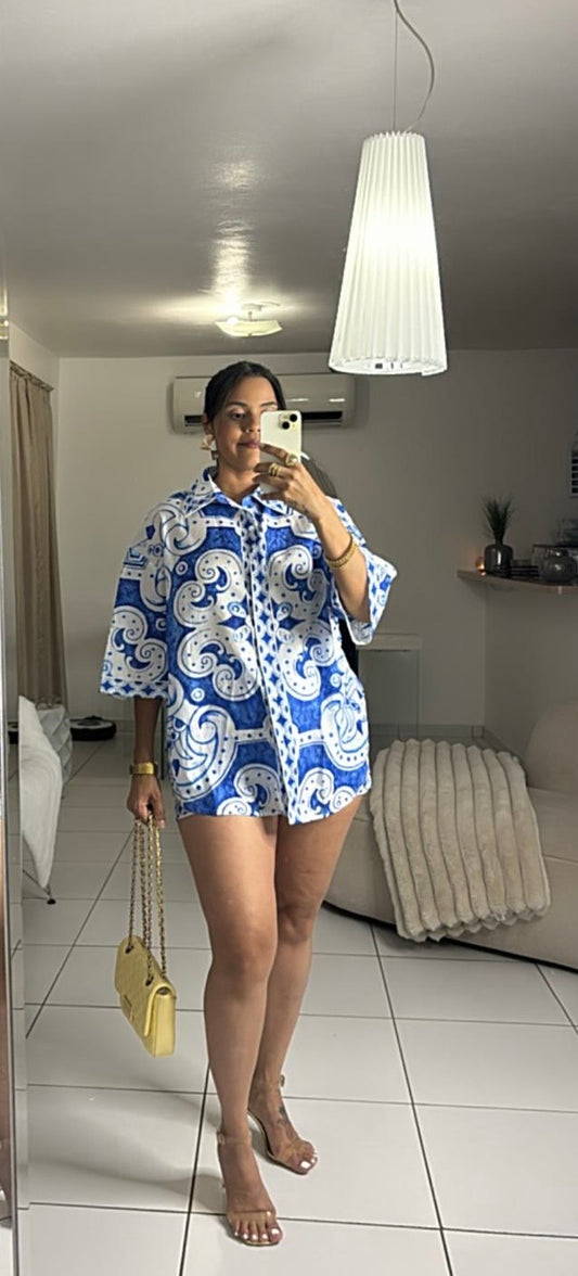 SET AZUL ESTAMPADO