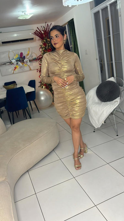 MINI DRESS GOLD