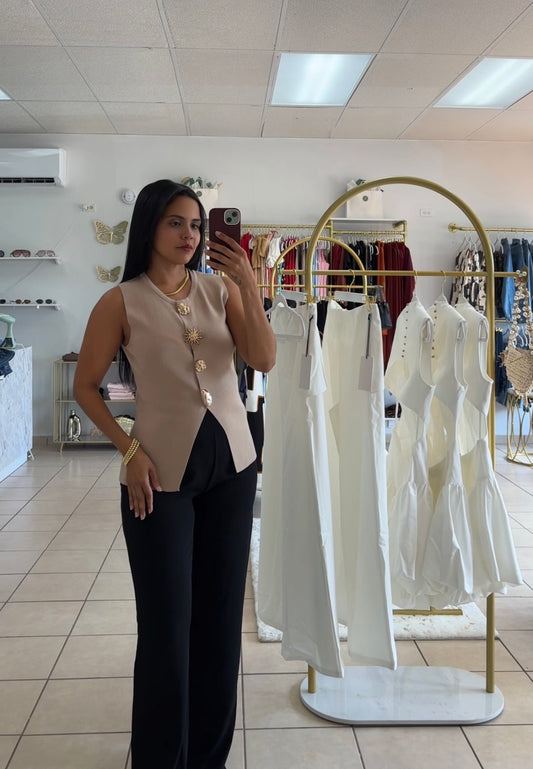 Classic Chic Beige Blouse