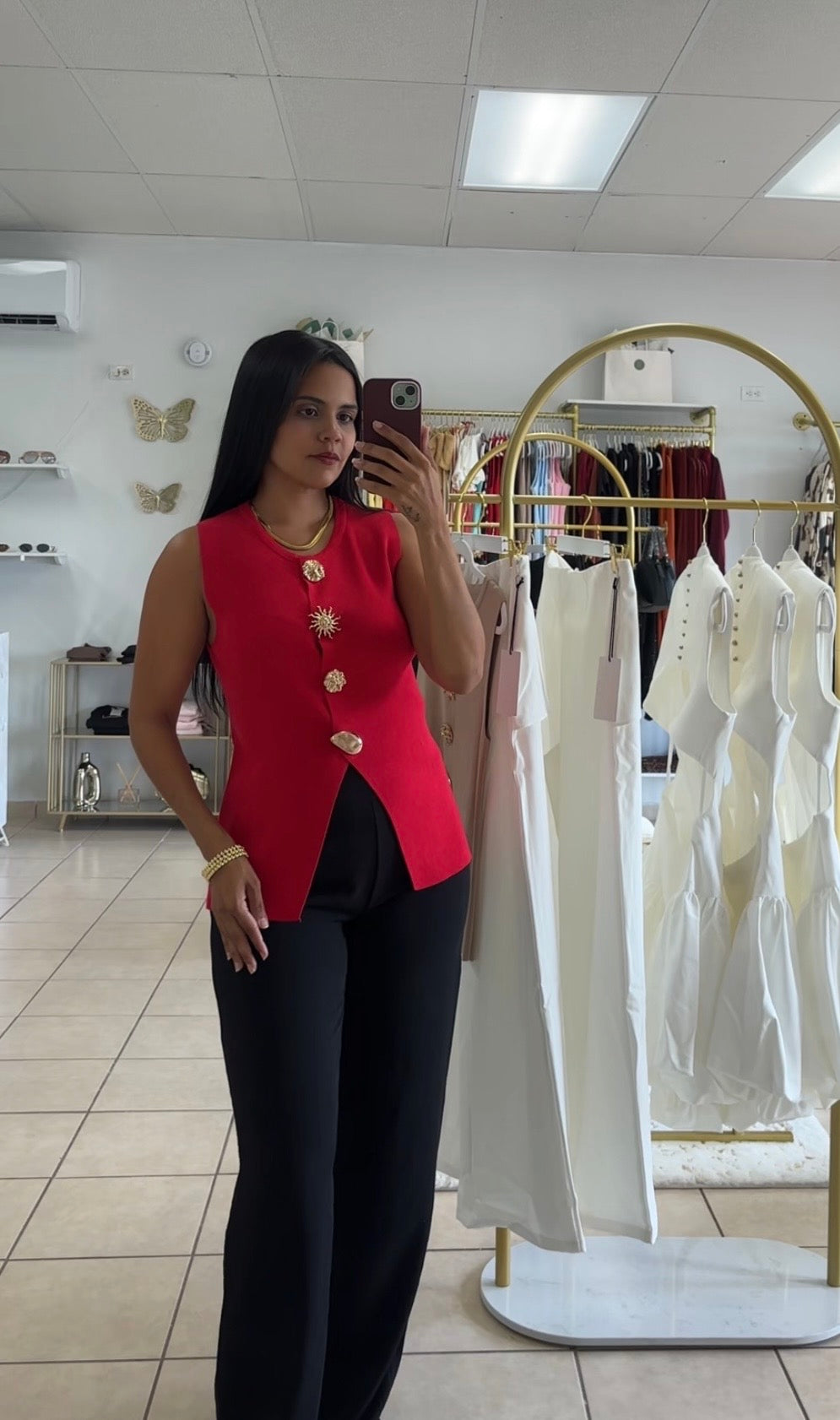 Classic Chic Red Blouse